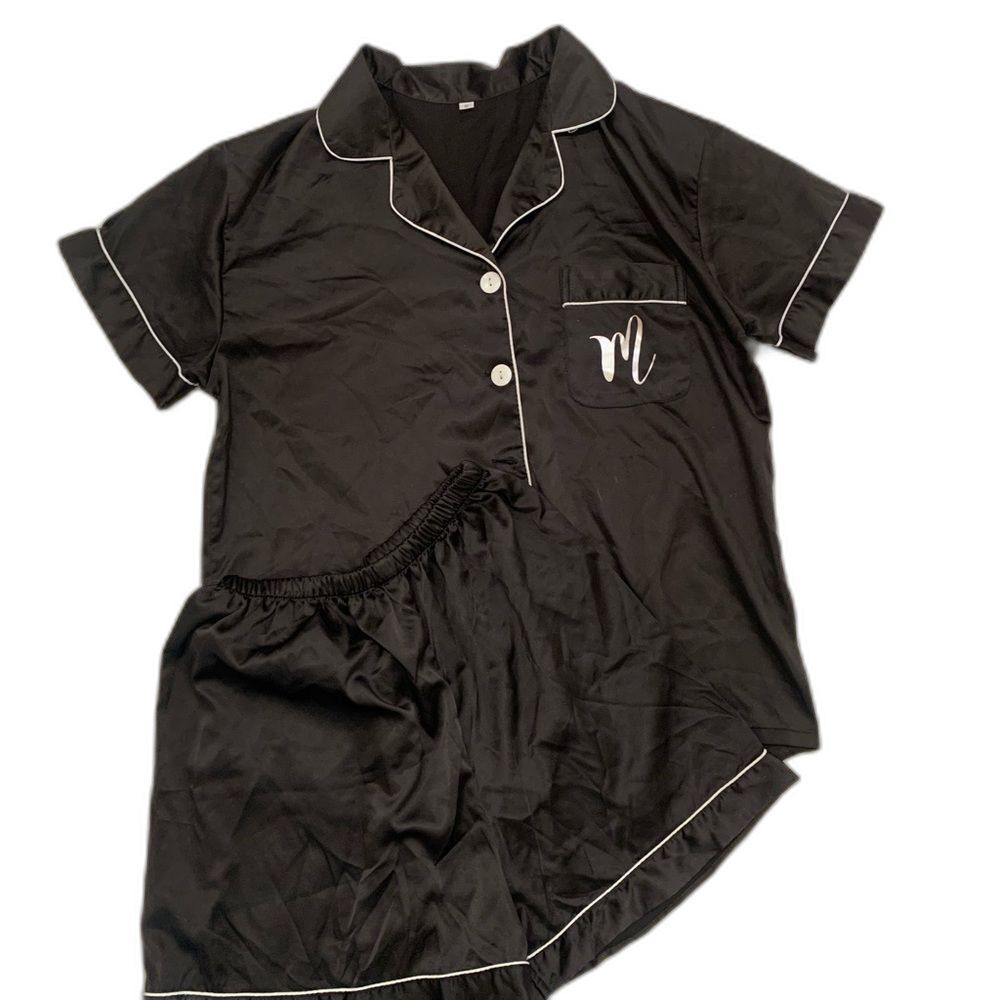 Black Pajama Set, M letter on it